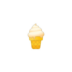 Soft Ice Cream Vector Icon. Isolated Ice Cream Cone Emoji, Emoticon IllustrationWeb