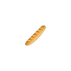 Baguette Bread Vector Icon. French Baguette Bread Isolated Illustration