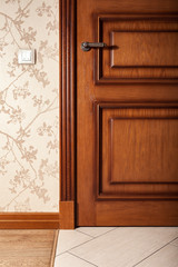 Obraz premium Floor covering and ceramic tiles and wooden parquet. Joint.