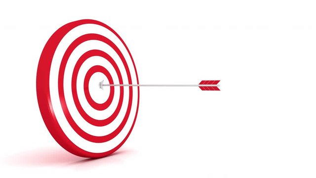 Arrow hitting the center of target - success business concept