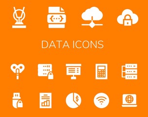 Modern Simple Set of data Vector filled Icons