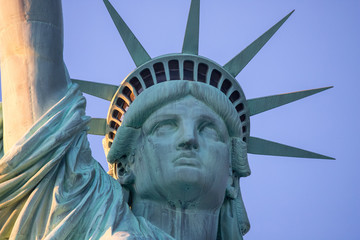 statue of liberty head close up