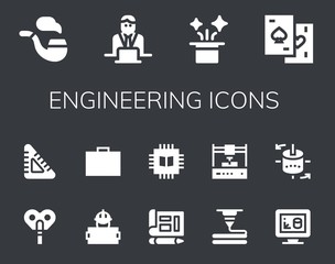 Modern Simple Set of engineering Vector filled Icons