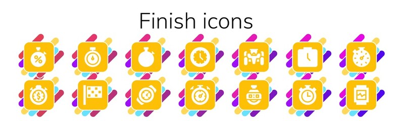 finish icon set