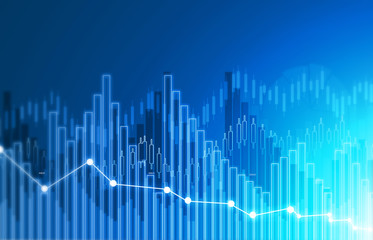 Financial stock market graph. Digital illustration..