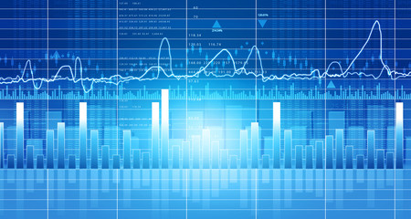 Financial stock market graph. Digital illustration