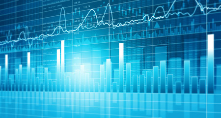 Financial stock market graph. Digital illustration