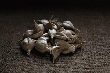 Garlic bulbs with cloves.