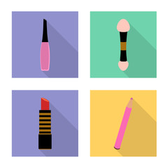 Vector illustration of cosmetology and makeup sign. Set of cosmetology and product vector icon for stock.