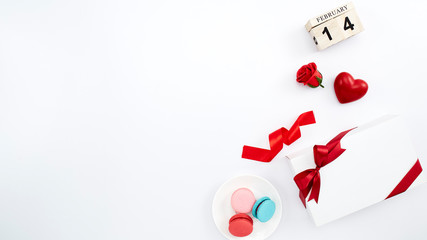 February 14 wooden calendar Valentines day background