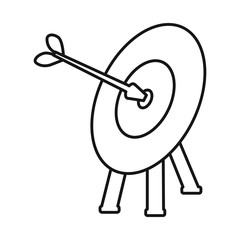Vector illustration of dartboard and dart logo. Web element of dartboard and aim stock symbol for web.