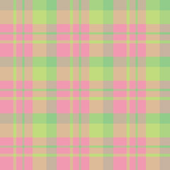 Seamless pattern in charming pink and light and dark green colors for plaid, fabric, textile, clothes, tablecloth and other things. Vector image.
