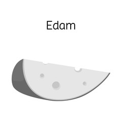 Isolated object of cheese and edem logo. Graphic of cheese and piece vector icon for stock.