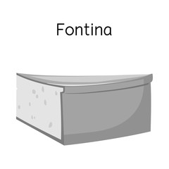 Isolated object of cheese and fontina icon. Web element of cheese and slice vector icon for stock.