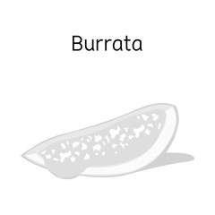 Isolated object of cheese and burrata symbol. Web element of cheese and piece vector icon for stock.