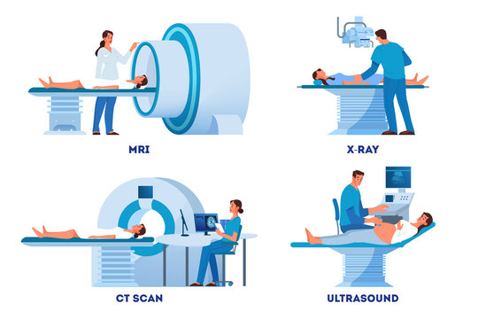 MRI and X-Ray scanner, Ultrasound and CT skan.
