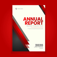 Elegant red and black cover design for annual report