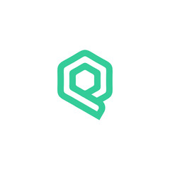 letter Q hexagon logo design vector