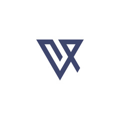 Letter VP triangle logo design vector simple