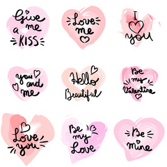 Vector card with I love you hand lettering quote