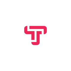 Initial T tech logo design vector simple
