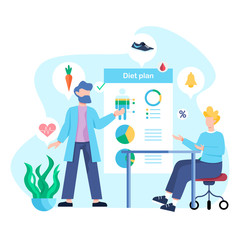 Diet plan concept. How to get in fit with healthy food and physical