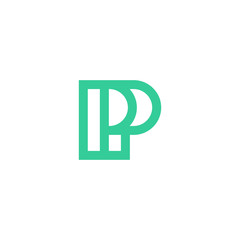 Letter PP initial logo design vector simple