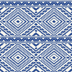 Peru ikat tribal pattern vector seamless. Traditional incan embroidery art print. Ethnic geometric border texture. Native American for boho textile, blanket, fabric and backdrop template.