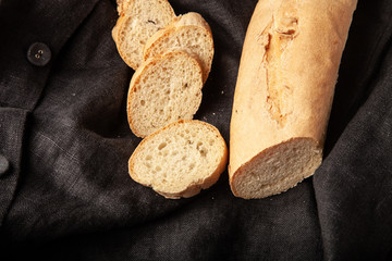 Rustic composition with a rough linen napkin