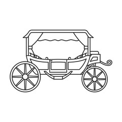 Fototapeta na wymiar Vintage carriage vector icon.Outline, line vector icon vintage carriage isolated on white background .