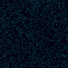 Matrix background. Cyan sparse hexadecimal background. Big sized seamless pattern. Awesome vector illustration.