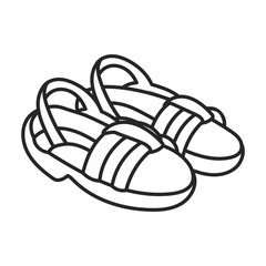 Summer sandal vector icon.Line vector icon isolated on white background summer sandal .