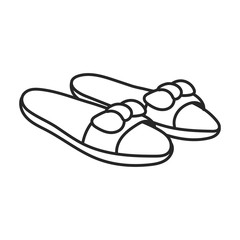 Summer sandal vector icon.Line vector icon isolated on white background summer sandal .