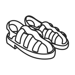 Sandal vector icon.Line vector icon isolated on white background sandal .