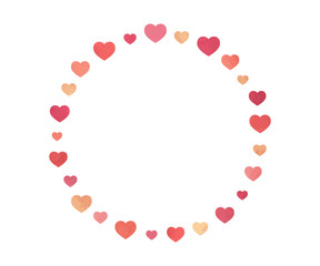 かわいいハートのフレーム/サークル/バレンタイン/素材/バレンタインデー/イラスト/背景