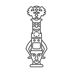 Tribal mask vector icon.Line vector icon isolated on white background tribal mask .