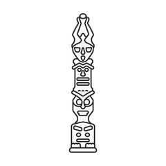 Totem vector icon.Line vector icon isolated on white background totem.