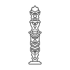 Tribal mask vector icon.Line vector icon isolated on white background tribal mask .