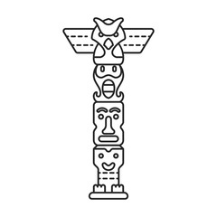 Tribal mask vector icon.Line vector icon isolated on white background tribal mask .