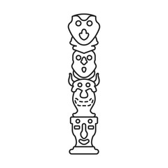 Tribal mask vector icon.Line vector icon isolated on white background tribal mask .