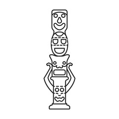 Totem vector icon.Line vector icon isolated on white background totem.