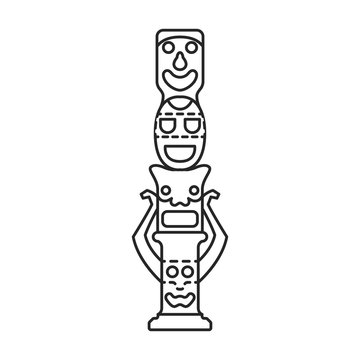 Totem vector icon.Line vector icon isolated on white background totem.