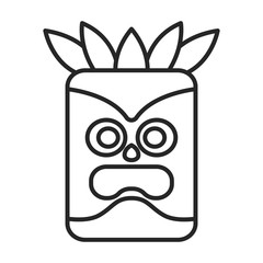 Mask of totem vector icon.Line vector icon isolated on white background mask of totem .
