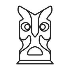 Mask of totem vector icon.Line vector icon isolated on white background mask of totem .