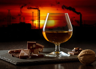 Image with chocolate and cognac.