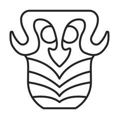 Mask of totem vector icon.Line vector icon isolated on white background mask of totem .