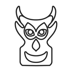 Mask of totem vector icon.Line vector icon isolated on white background mask of totem .