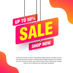 Obraz premium abstract sale banner with orange gradient for special offers, sales and discounts Vector illustration