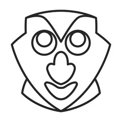 Mask of totem vector icon.Line vector icon isolated on white background mask of totem .