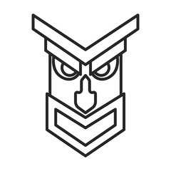 Mask of totem vector icon.Line vector icon isolated on white background mask of totem .